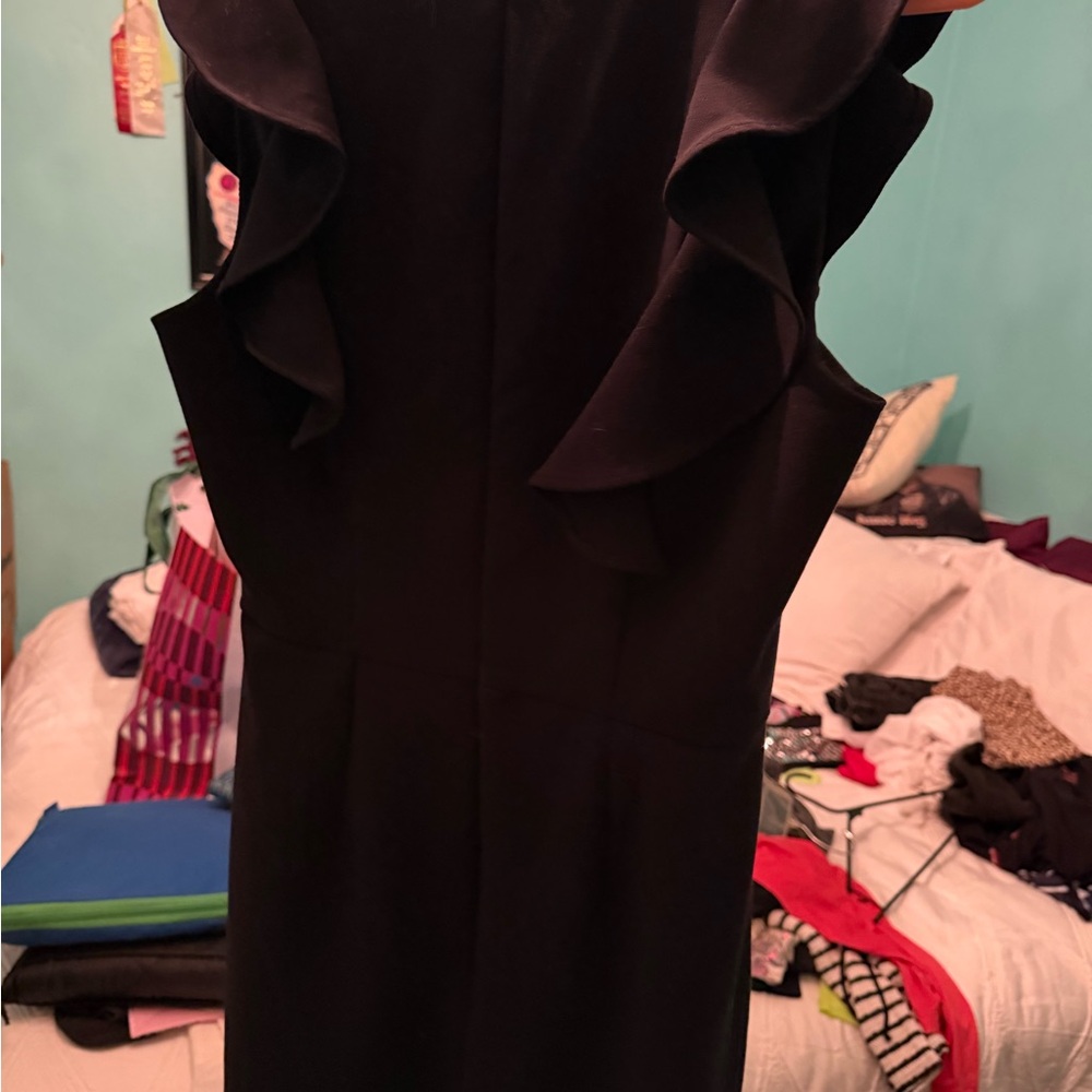 French Connection Black Ruffle Mini Dress - Picture 2 of 2